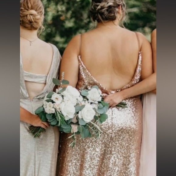 Jenny Yoo Collection Jules Rose Gold Sequin Dress - Picture 2 of 3